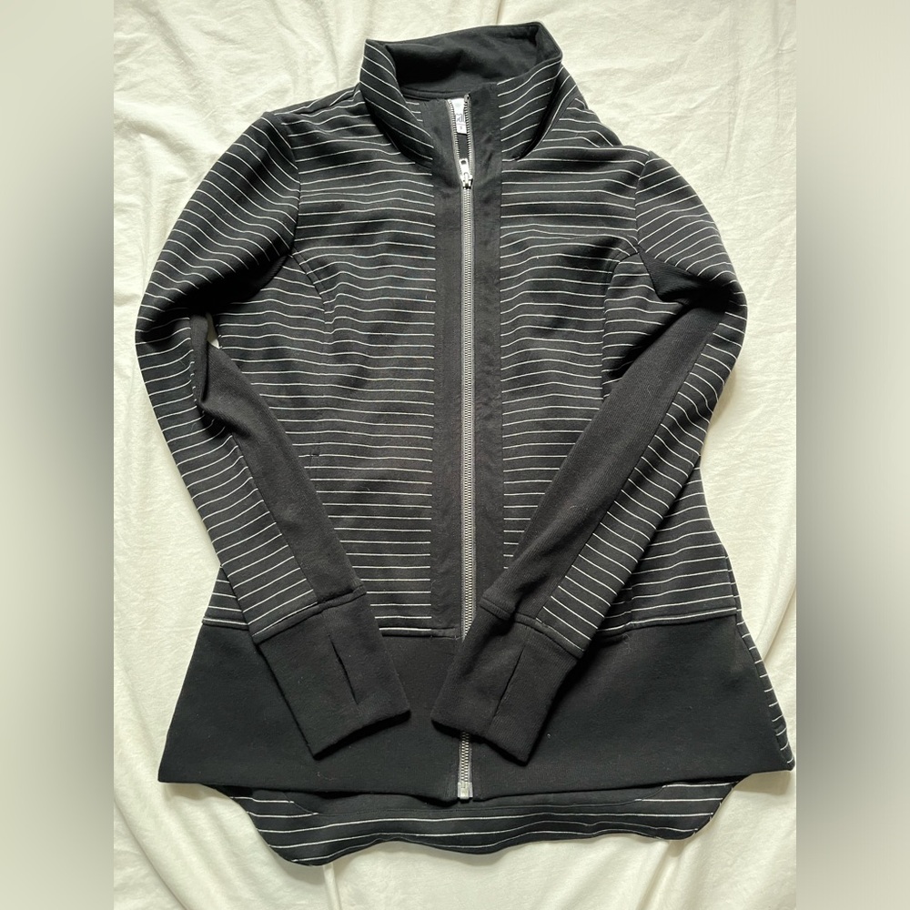 CABI Sprint Striped Jacket Sweatshirt SZ S